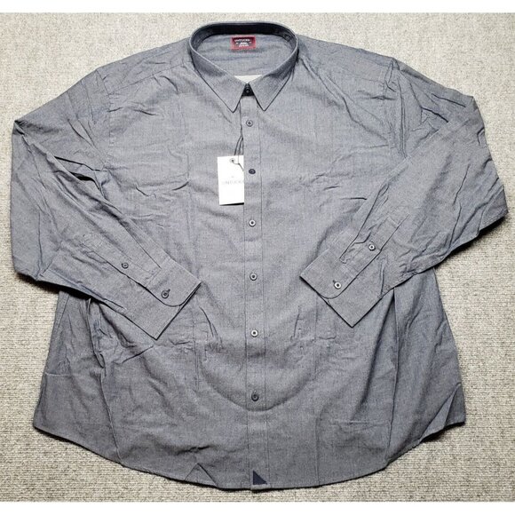UNTUCKit Barbera Shirt Mens 3XLC Regular Blue Chambray Long Sleeve Button Up New - Picture 1 of 10